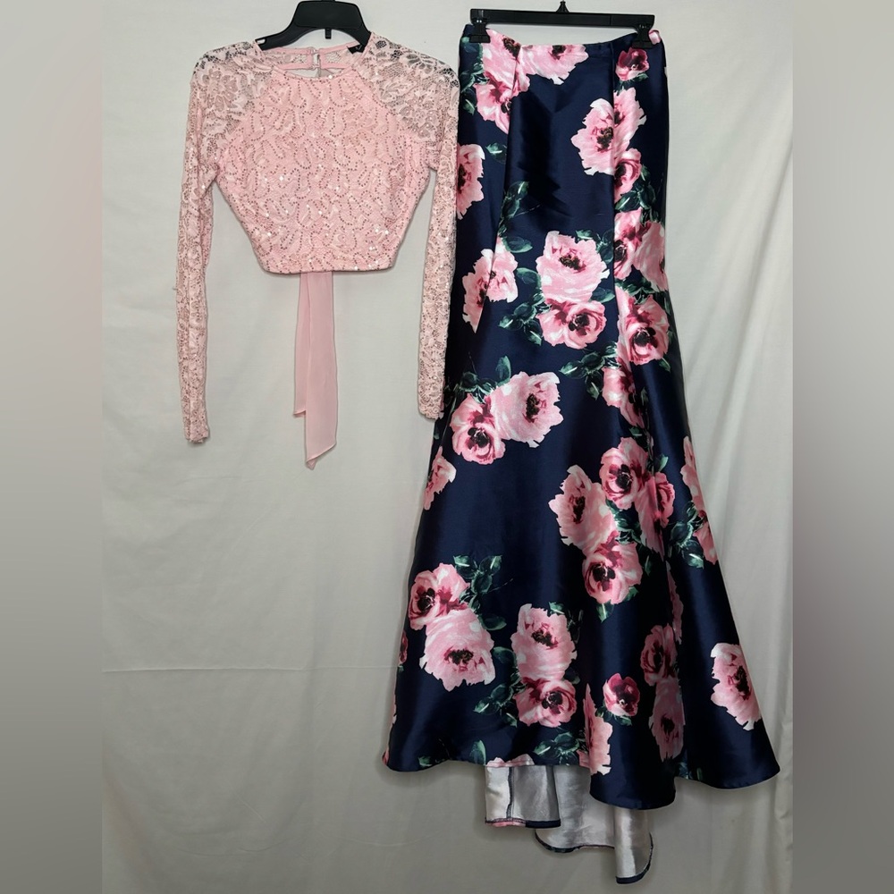 B Darlin navy floral formal dress